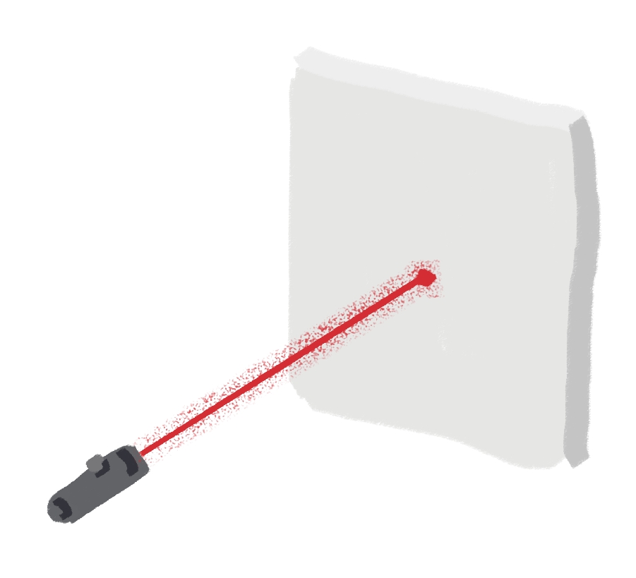 Visualizzazione del raggio laser